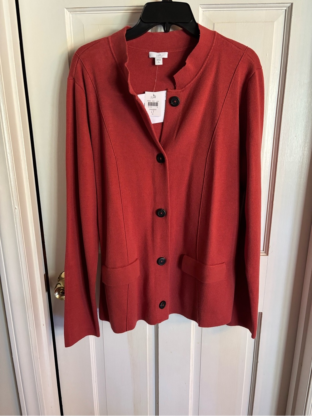 J. Jill Rust-Red Button Front Cardigan